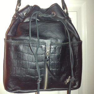 Valez Black Faux Drawing bag#